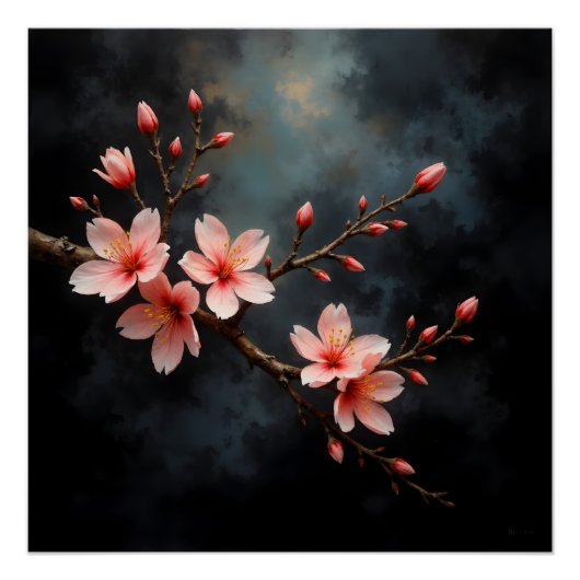 ベトナムの桃の花の美術 ポスター (正面)