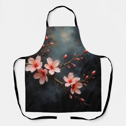 ベトナムの桃の花アート エプロン (正面)