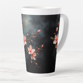 ベトナムの桃の花アート カフェラテマグ