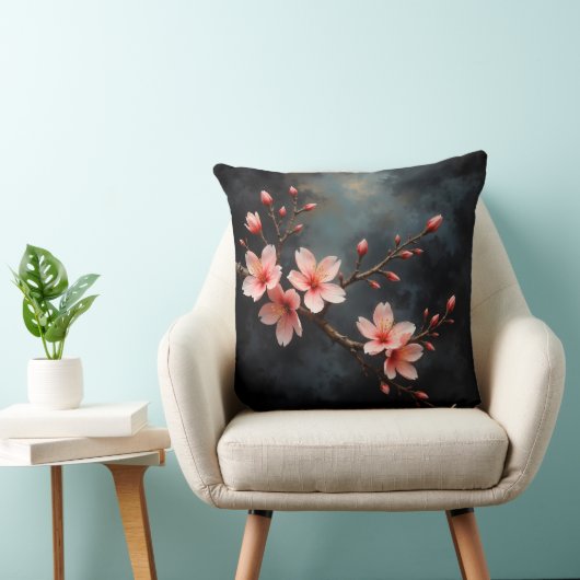 ベトナムの桃の花アート クッション (椅子)