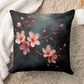 ベトナムの桃の花アート クッション (ブランケット)