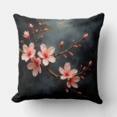 ベトナムの桃の花アート クッション (正面)