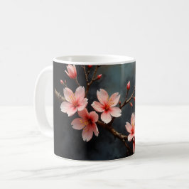 ベトナムの桃の花アート コーヒーマグカップ