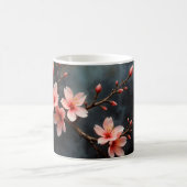ベトナムの桃の花アート コーヒーマグカップ (中央)