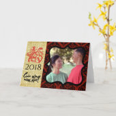 ベトナムの犬の年写真フレームGC1 カード (黄色い花)