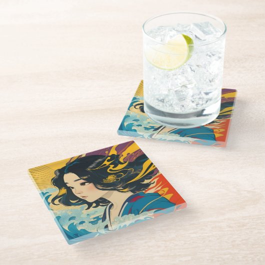 ベトナムの若い女性 ガラスコースター (アングル)