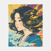 ベトナムの若い女性 フリースブランケット (正面)