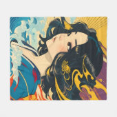 ベトナムの若い女性 フリースブランケット (正面(横))