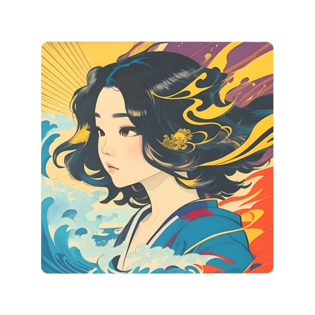 ベトナムの若い女性 メタルプリント (正面)