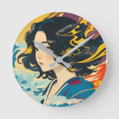 ベトナムの若い女性 ラウンド壁時計 (正面)