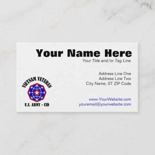 ベトナムの退役軍人- CID 名刺 (正面)