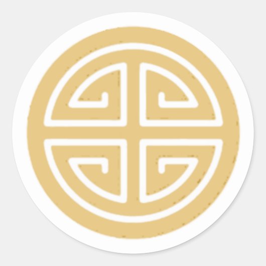 ベトナムの金ゴールド繁栄ステッカー ラウンドシール (正面)