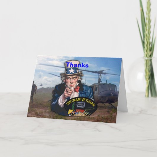 ベトナムのnamの退役軍人の獣医パッチ サンキューカード (正面)