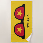 ベトナムはカスタムな文字のビーチタオルを影で覆います ビーチタオル (正面)