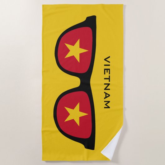 ベトナムはカスタムな文字のビーチタオルを影で覆います ビーチタオル (正面)