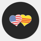 ベトナムアメリカ国旗Usa南ベトナム国旗He ラウンドシール (正面)