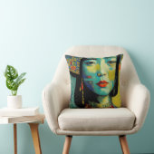 ベトナムウーマン絵画ポートレート クッション (椅子)