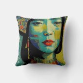 ベトナムウーマン絵画ポートレート クッション (裏面)