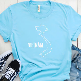 ベトナムカントリーマップベトナムの境界線形状 Tシャツ