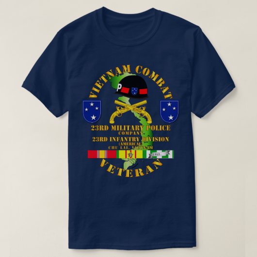 ベトナムコンバット退役軍人w第23軍隊警察Co w Tシャツ (デザイン正面)