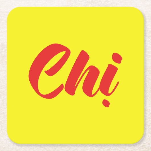 ベトナムシスター – チョンếン語ệVit スクエアペーパーコースター (正面)