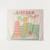 ベトナムトラベルアート，ヴィンテージ タペストリー (正面(横))