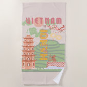 ベトナムトラベルアート，ヴィンテージ ビーチタオル (正面)