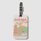 ベトナムトラベルアート，ヴィンテージ ラゲッジタグ (正面縦)