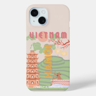ベトナムトラベルアート,ヴィンテージ iPhone 15ケース
