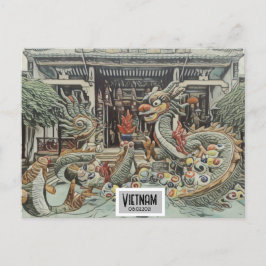 ベトナムドラゴン寺、カスタマイズ可能な日付 ポストカード