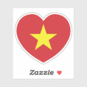 ベトナムハート国旗 シール (シート)