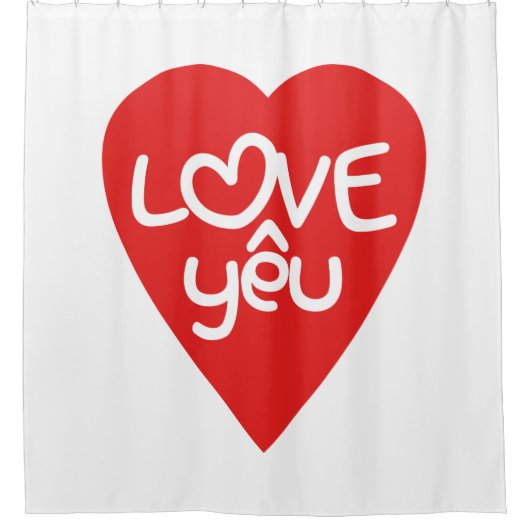 ベトナムバレンタイン♥ラブイェウ♥アジアワードプレイ シャワーカーテン (正面)