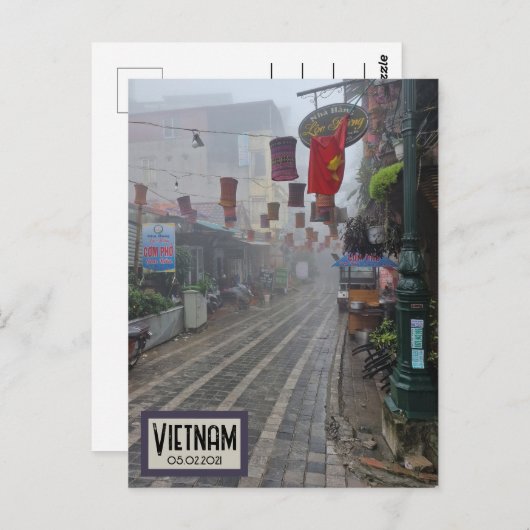 ベトナムフォギー通り、カスタマイズ可能な日付はがき ポストカード (正面/裏面)