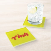 ベトナムブラザー – Anh ～ế Ting Vitệ言語 ガラスコースター (アングル)