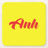 ベトナムブラザー – Anh ～ế Ting Vitệ言語 スクエアペーパーコースター (正面)