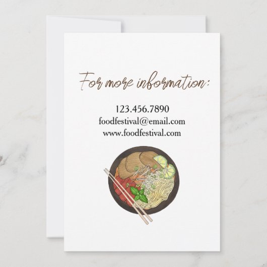 ベトナムプー麺スープ調理食品フェスティバル 招待状 (裏面)