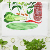 ベトナムライス転が紙レシピ水彩 キッチンタオル (折り畳み)