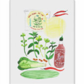 ベトナムライス転が紙レシピ水彩 シール (正面)