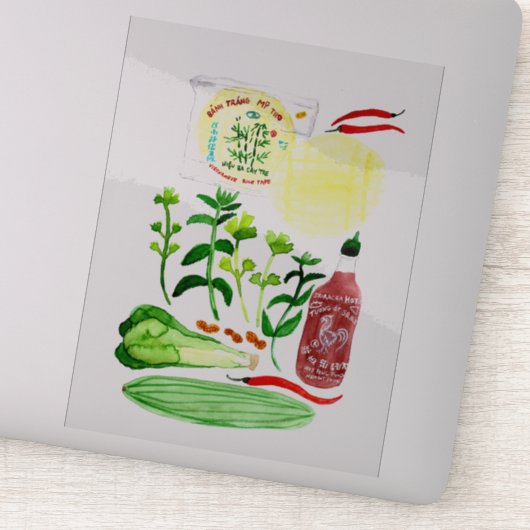 ベトナムライス転が紙レシピ水彩 シール (詳細)