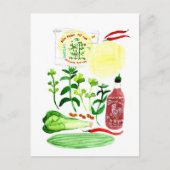 ベトナムライス転が紙レシピ水彩 ポストカード (正面)
