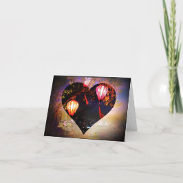 ベトナムランタンフォールデッドノテカード サンキューカード