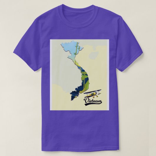ベトナムレトロ地図 Tシャツ (デザイン正面)