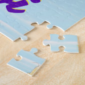 ベトナムヴィンテージドラゴン旅行ポスター ジグソーパズル (側面)