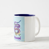 ベトナムヴィンテージドラゴン旅行ポスター ツートーンマグカップ (正面右)