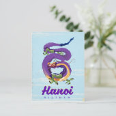 ベトナムヴィンテージドラゴン旅行ポスター ポストカード (スタンド正面)