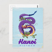 ベトナムヴィンテージドラゴン旅行ポスター ポストカード (正面/裏面)