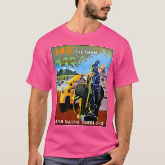 ベトナムヴィンテージフエ広告ツーリズムプリントバス Tシャツ