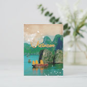 ベトナムヴィンテージ休暇ポスター ポストカード (スタンド正面)