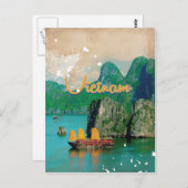 ベトナムヴィンテージ休暇ポスター ポストカード (正面/裏面)