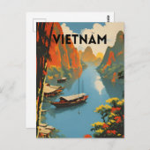 ベトナムヴィンテージ旅行ポスター ポストカード (正面/裏面)